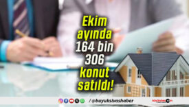 Ekim ayında 164 bin 306 konut satıldı!