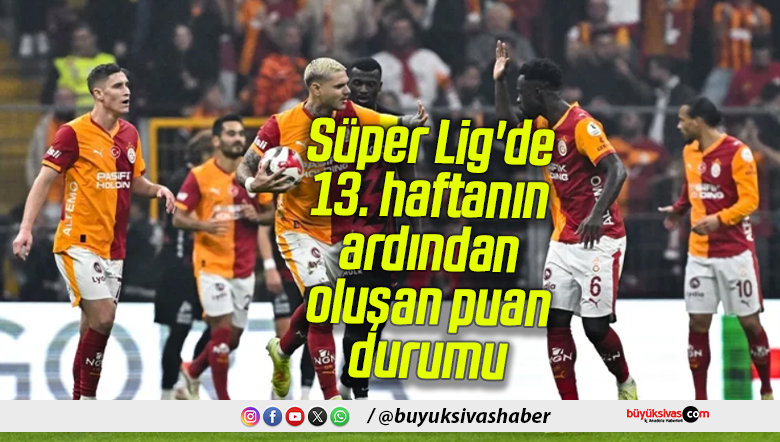 Süper Lig’de 13. haftanın ardından oluşan puan durumu