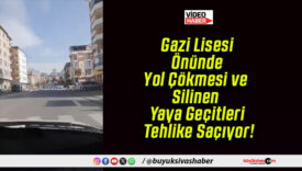 Gazi Lisesi Önünde Yol Çökmesi ve Silinen Yaya Geçitleri Tehlike Saçıyor!