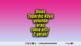Sivas Topardıç Köyü yolunda araç takla attı! 2 yaralı!