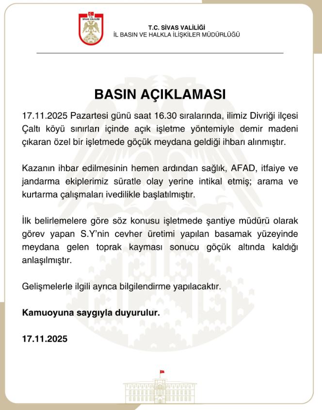 Valilik açıkladı! Şantiye müdürü toprak altında kaldı!