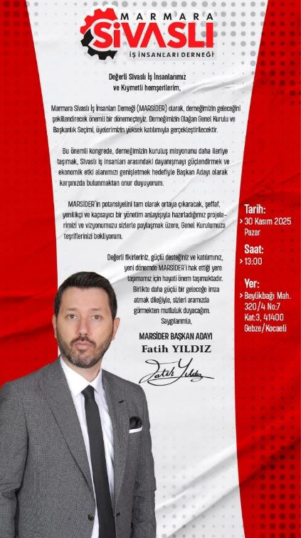 MARSİDER’de Olağan Genel Kurul Hazırlığı! Fatih Yıldız Başkan Adaylığını Açıkladı!