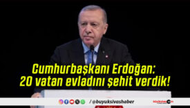 Cumhurbaşkanı Erdoğan: 20 vatan evladını şehit verdik!