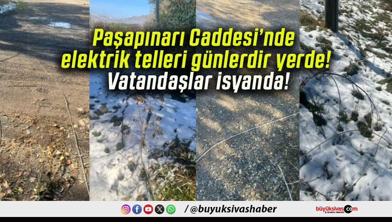 Paşapınarı Caddesi’nde elektrik telleri günlerdir yerde! Vatandaşlar isyanda!