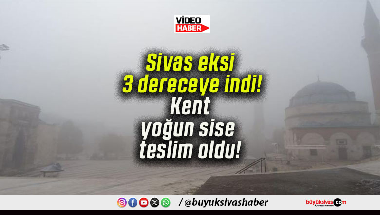 Sivas eksi 3 dereceye indi! Kent yoğun sise teslim oldu!