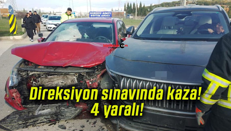 Direksiyon sınavında kaza!