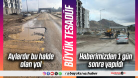 Şehit Melih Çimen Caddesi’nde aylardır bekleyen yol, haberimizden 1 gün sonra yapıldı