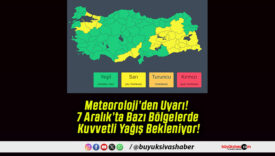 Meteoroloji’den Uyarı! 7 Aralık’ta Bazı Bölgelerde Kuvvetli Yağış Bekleniyor!