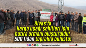 Sivas’ta kargo uçağı şehitleri için hatıra ormanı oluşturuldu! 500 fidan toprakla buluştu!