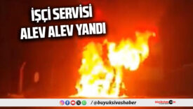 işçi servisi alev alev