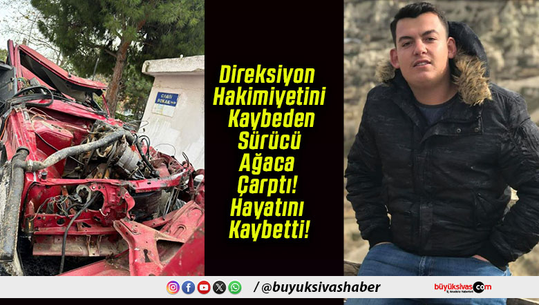 Direksiyon Hakimiyetini Kaybeden Sürücü Ağaca Çarptı! Hayatını Kaybetti!