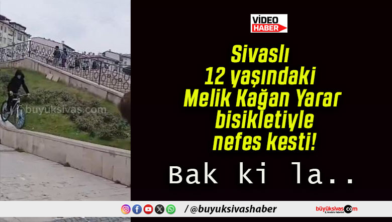 Sivaslı 12 yaşındaki Melik Kağan Yarar bisikletiyle nefes kesti!