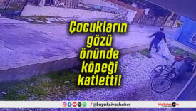 Çocukların gözü önünde köpeği katletti!