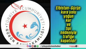 Elbistan–Gürün kara yolu yoğun kar ve tipi nedeniyle trafiğe kapatıldı!