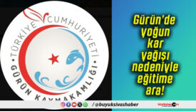 Gürün’de yoğun kar yağışı nedeniyle eğitime ara!