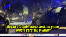Kayan otomobil karşı şeritten gelen araçla çarpıştı! 6 yaralı!