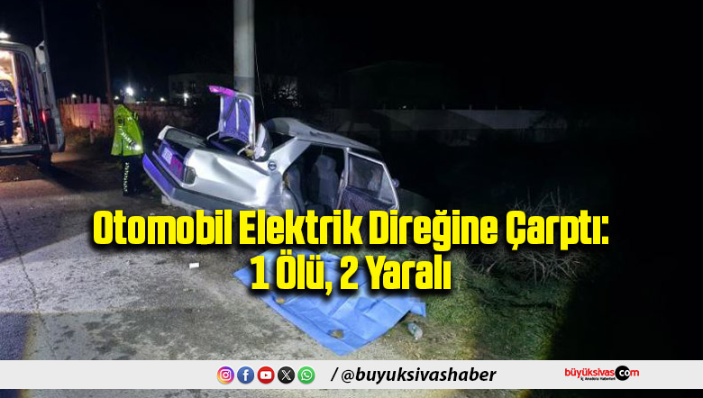 Otomobil Elektrik Direğine Çarptı