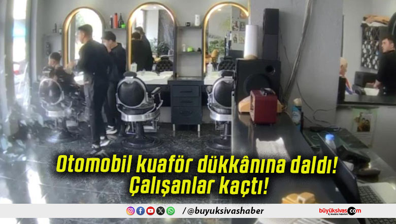Otomobil kuaför dükkânına daldı! Çalışanlar kaçtı!