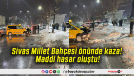 Sivas Millet Bahçesi önünde kaza! Maddi hasar oluştu!