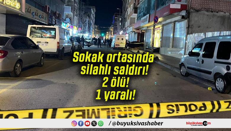 Sokak ortasında silahlı saldırı! 2 ölü! 1 yaralı!