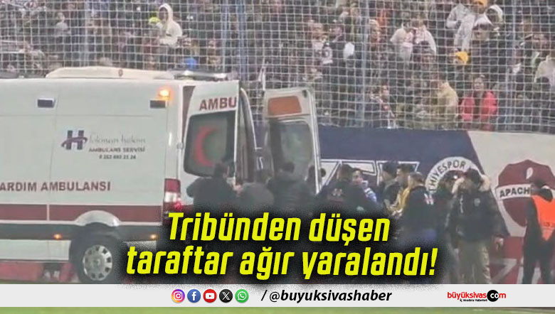 Tribünden düşen taraftar ağır yaralandı!