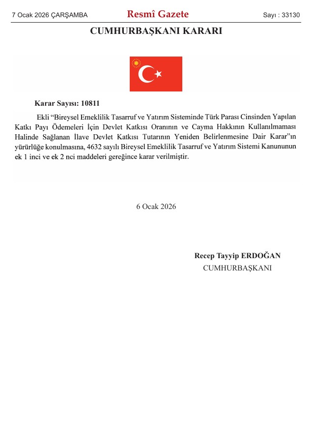 Bireysel emeklilikte devlet katkısı oranı değişti!