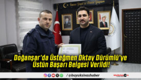 Doğanşar’da Üsteğmen Oktay Dürümlü’ye Üstün Başarı Belgesi Verildi!