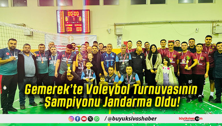 Gemerek’te Voleybol Turnuvasının Şampiyonu Jandarma Oldu!