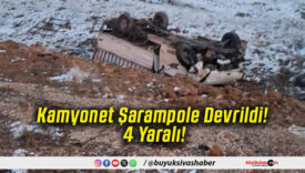 Kamyonet Şarampole Devrildi! 4 Yaralı!
