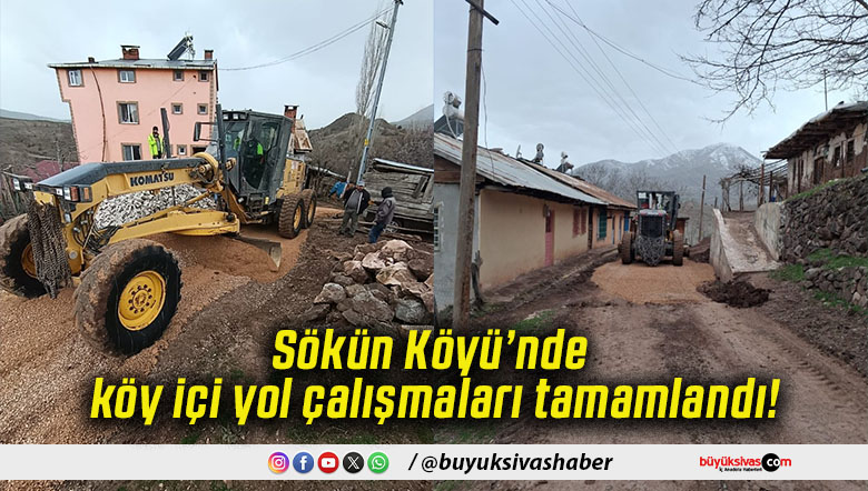 Sökün Köyü’nde köy içi yol çalışmaları tamamlandı!