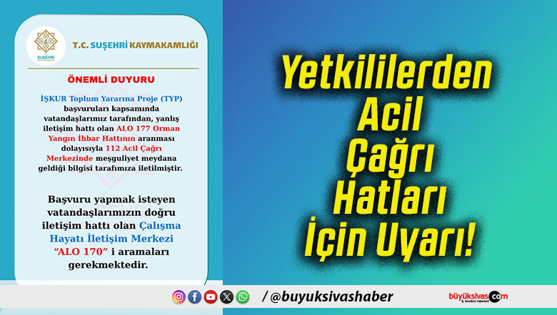 Yetkililerden Acil Çağrı Hatları İçin Uyarı!