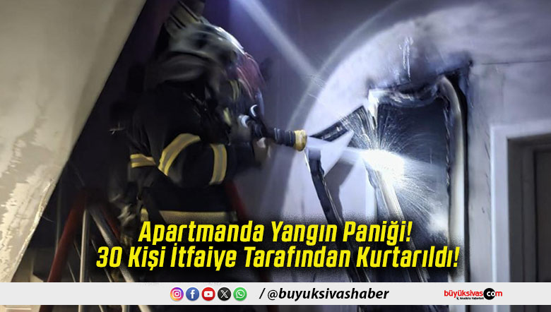 Apartmanda Yangın Paniği! 30 Kişi İtfaiye Tarafından Kurtarıldı!