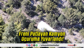 Freni Patlayan Kamyon Uçuruma Yuvarlandı!