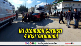 İki Otomobil Çarpıştı 4 Kişi Yaralandı!