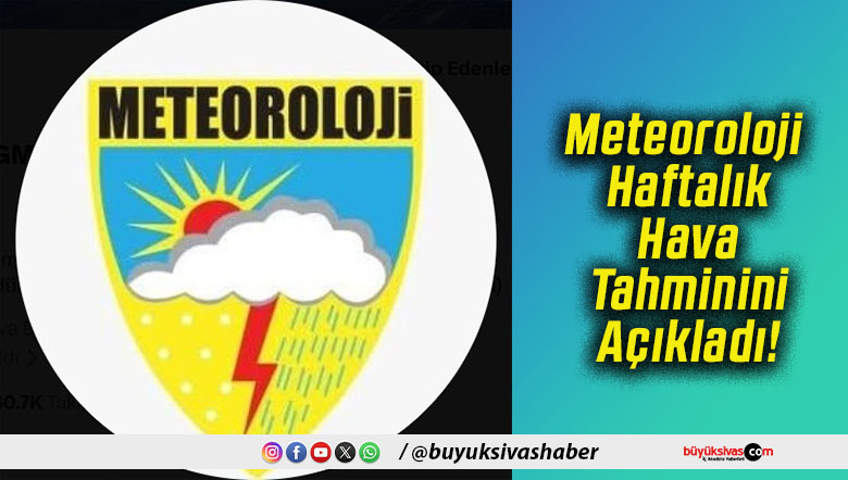 Meteoroloji Haftalık Hava Tahminini Açıkladı!