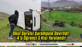 Okul Servisi Şarampole Devrildi! 4’ü Öğrenci 5 Kişi Yaralandı!
