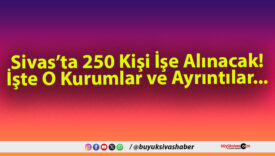 Sivas’ta 250 Kişi