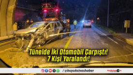 Tünelde İki Otomobil Çarpıştı! 7 Kişi Yaralandı!