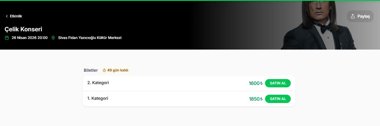 Ünlü Sanatçı Çelik Sivas’a Geliyor!