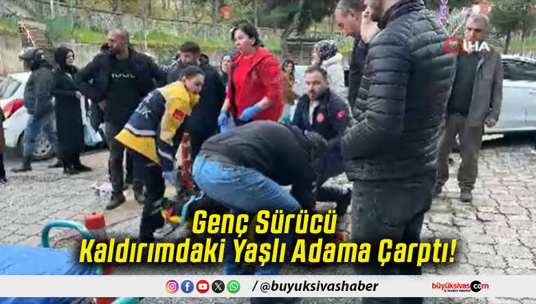 Genç Sürücü Kaldırımdaki Yaşlı Adama Çarptı!