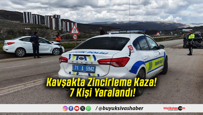 Kavşakta Zincirleme Kaza! 7 Kişi Yaralandı!