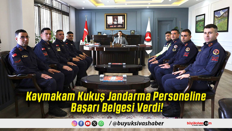 Kaymakam Kukuş Jandarma Personeline Başarı Belgesi Verdi!