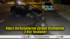 Köprü Korkuluklarına Çarpan Otomobilde 3 Kişi Yaralandı!