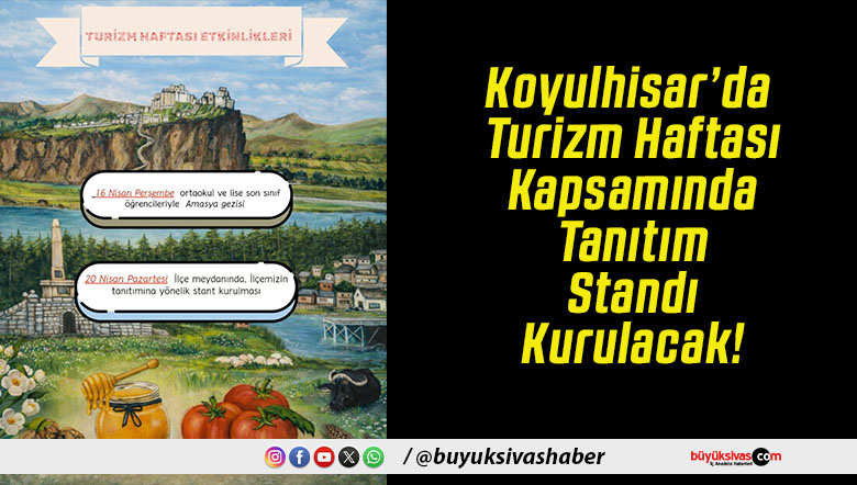 Koyulhisar’da Turizm Haftası Kapsamında Tanıtım Standı Kurulacak!