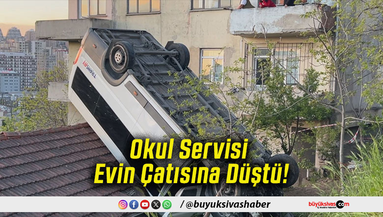 Okul Servisi Evin Çatısına Düştü!