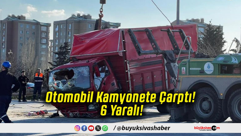 Otomobil Kamyonete Çarptı! 6 Yaralı!
