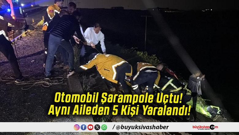 Otomobil Şarampole Uçtu! Aynı Aileden 5 Kişi Yaralandı!