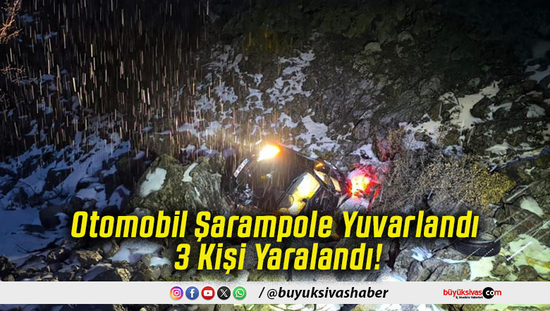 Otomobil Şarampole Yuvarlandı 3 Kişi Yaralandı!