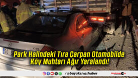 Park Halindeki Tıra Çarpan Otomobilde Köy Muhtarı Ağır Yaralandı!
