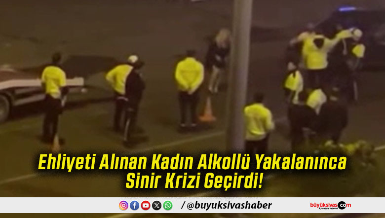Ehliyeti Alınan Kadın Alkollü Yakalanınca Sinir Krizi Geçirdi!